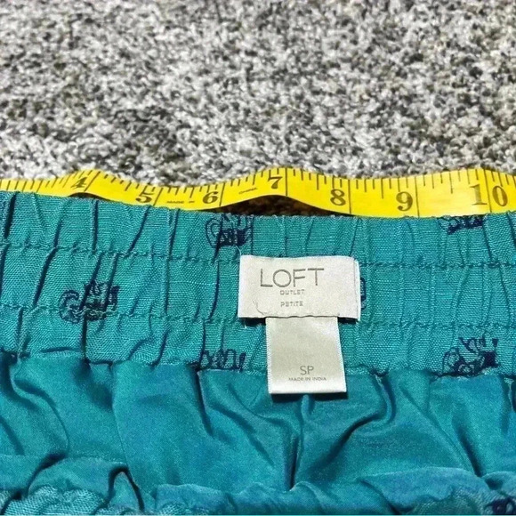 Loft Outlet Skirt Womens Petite Sp Green Mid Length Linen Blend Bottom - Picture 6 of 8